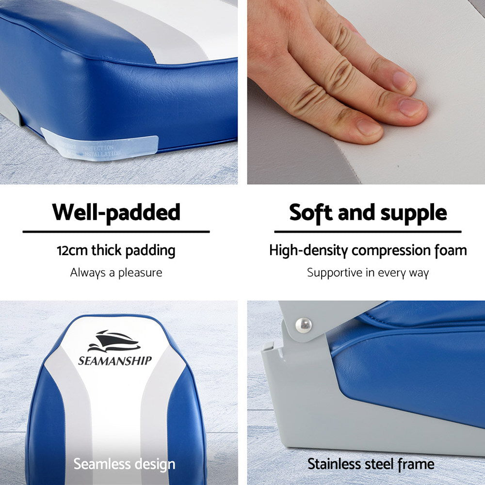 Seamanship Folding Boat Seats with Swivels — 2 Pack, view 6