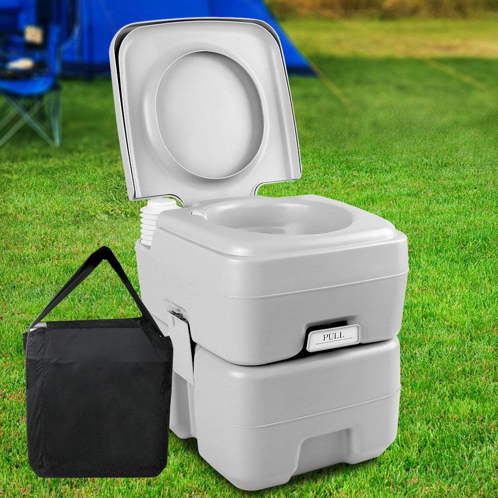 Portable Camping Toilet 20L with Carry Bag – Grey, view 7