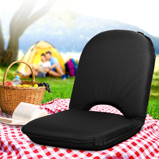 Foldable Floor Sofa Camping Chair - Black