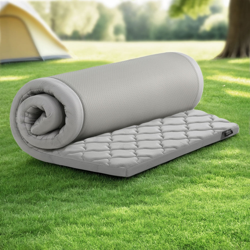 Single Foldable Camping Mattress - Giselle Bedding Grey, view 7
