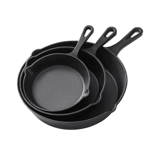Cast Iron Frying Pan Set - 3 Piece