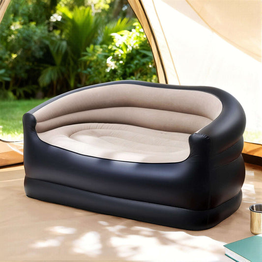 Inflatable Two-Seater Sofa with Pump – Coffee