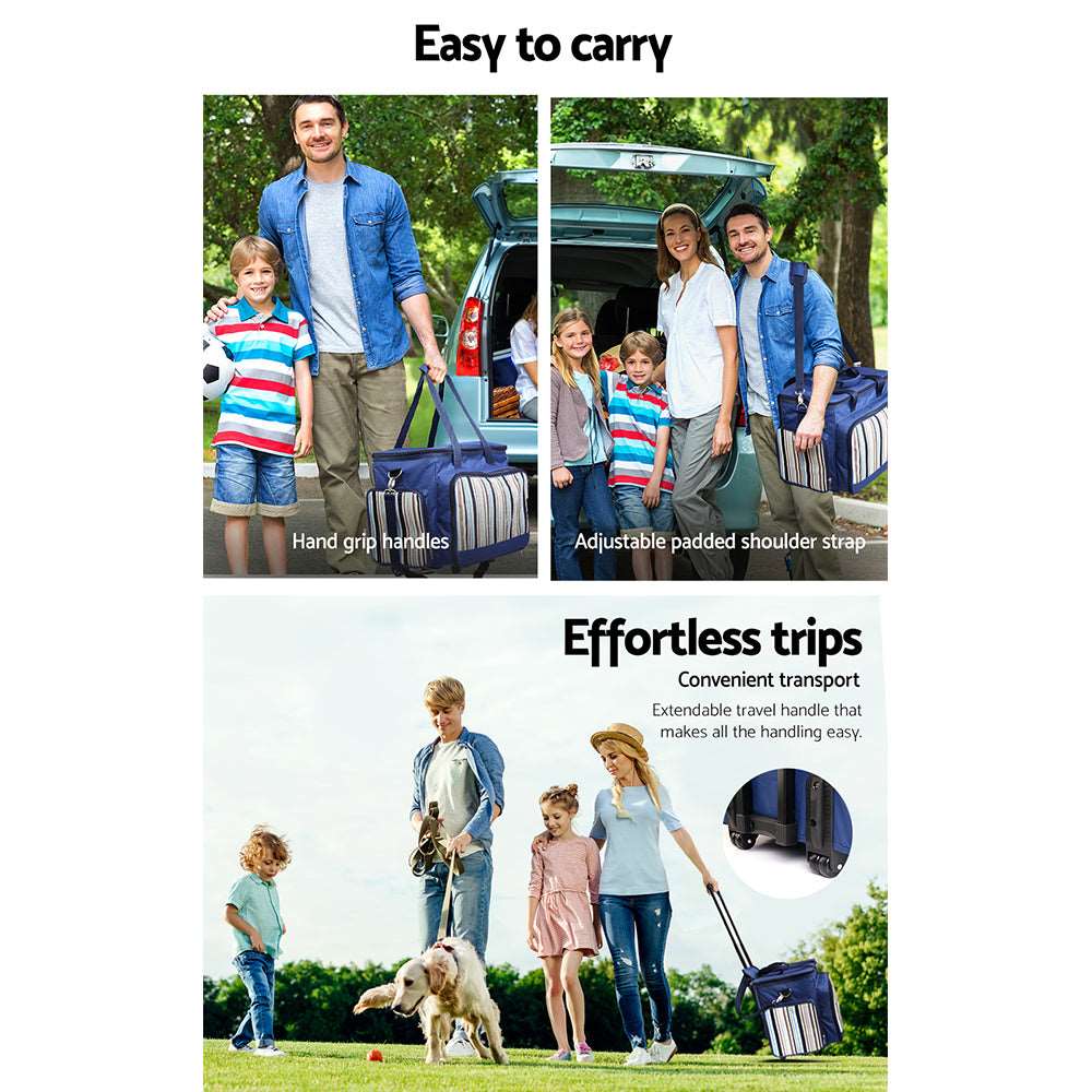 Alfresco 6-Person Insulated Picnic Trolley Set, view 6