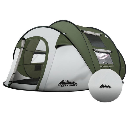 Instant Up Camping Tent 5 Person - Weisshorn Green