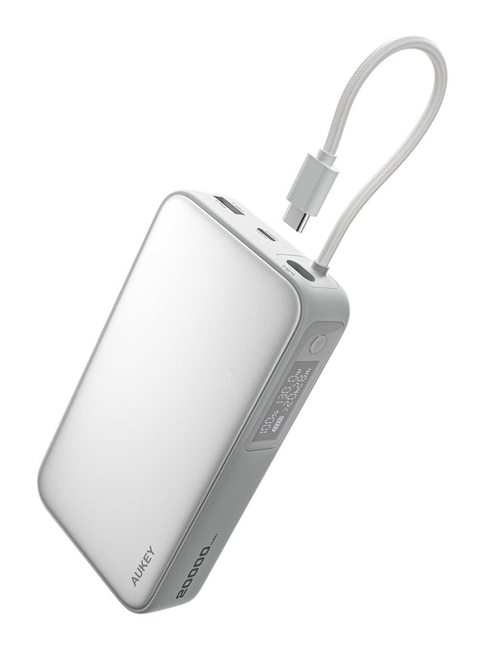 AUKEY 20000mAh Power Bank with Built-In USB-C Cable