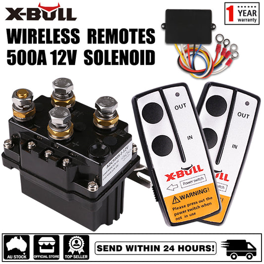 12V Winch Remote & 500A Solenoid Kit - X-BULL