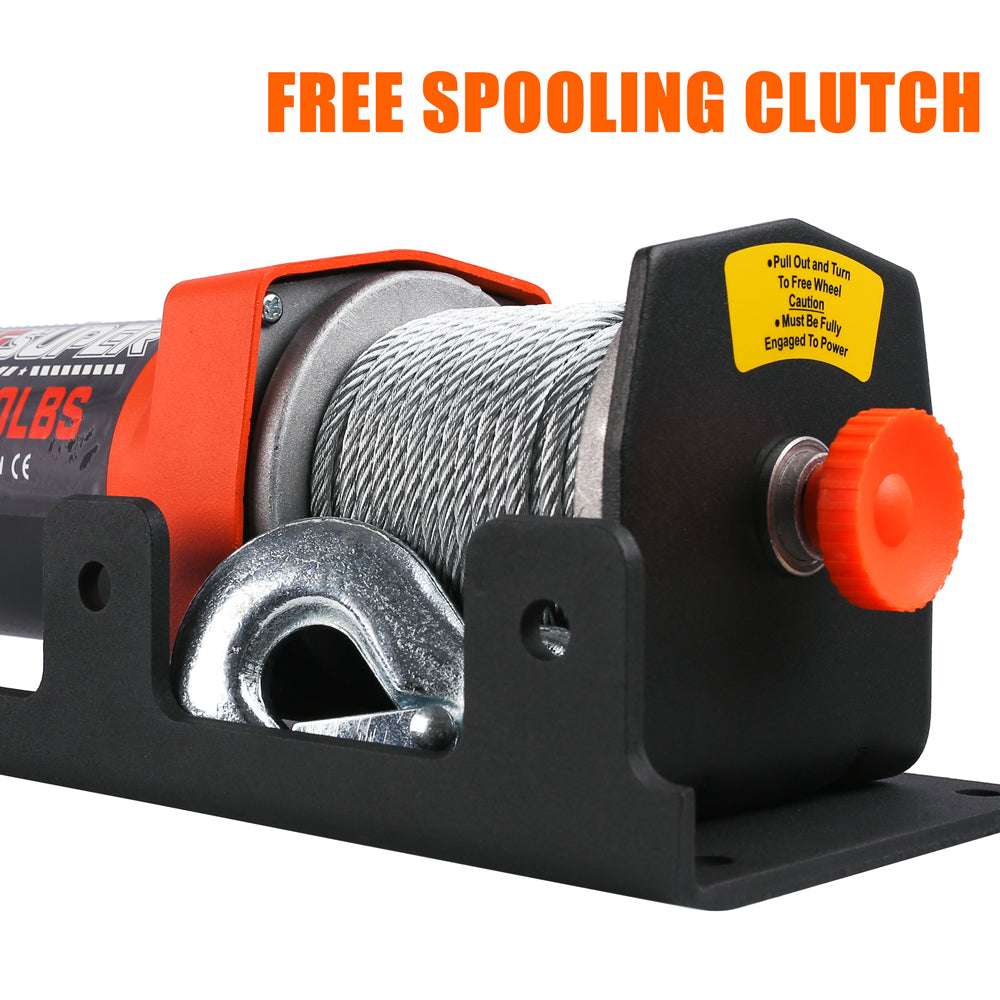 2500lb 12V Electric Winch with Steel Cable, view 8