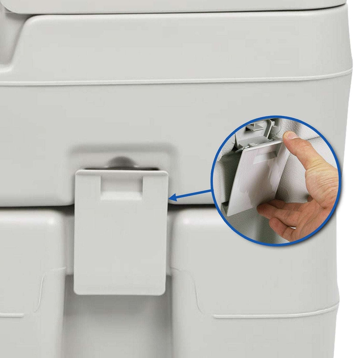 20L Portable Toilet with Press Flush Pump – Wallaroo, view 12