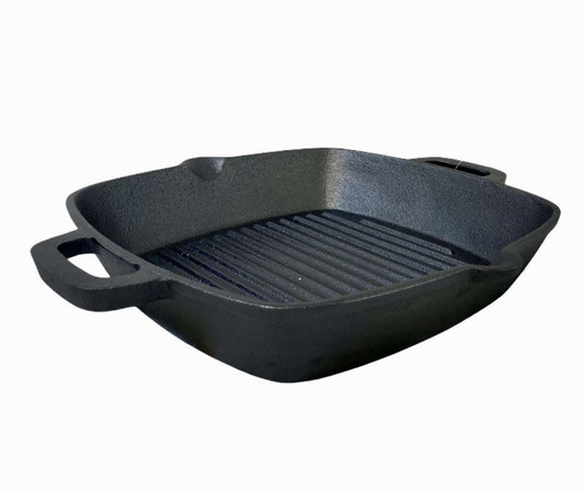 26cm Cast Iron Grill Frypan – Pre-Seasoned