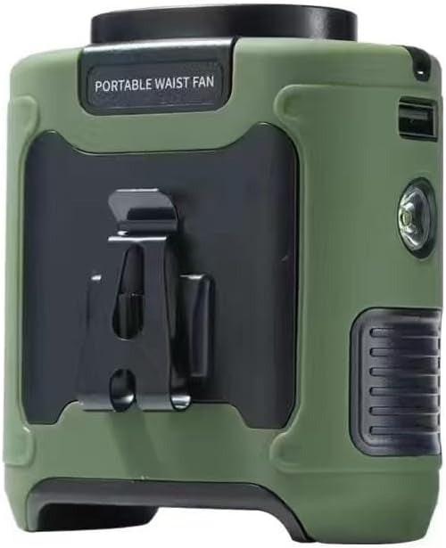 10000mAh Portable Waist Fan with LED Light - Green