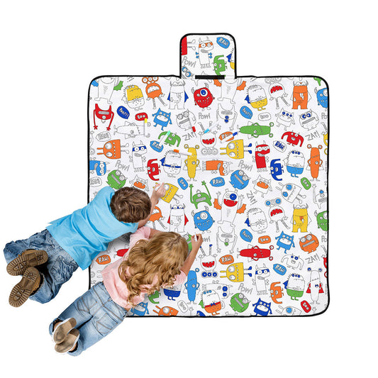 Monster Squad Colour Me In Picnic Blanket 125x125cm