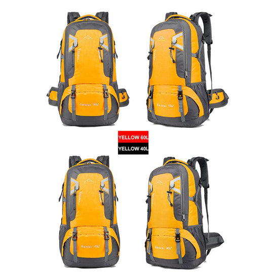 60L Waterproof Hiking Backpack - Yellow