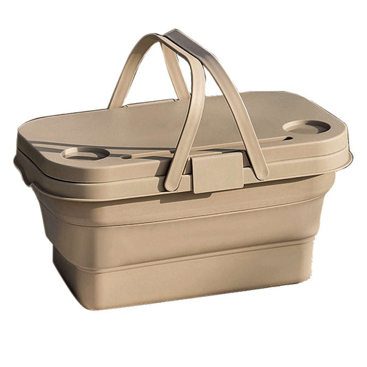 3-in-1 Folding Camping Basket with Picnic Table Lid