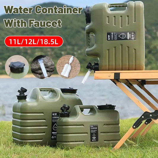 12L Square Camping Water Bucket with Faucet