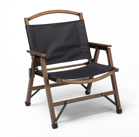 Bamboo Canvas Folding Camp Chair – Black