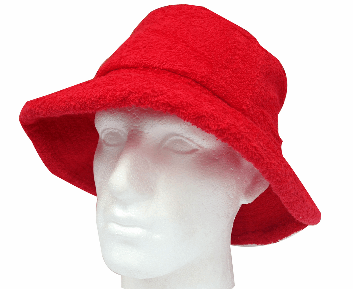 Terry Towelling Bucket Hat – Red XL, view 4