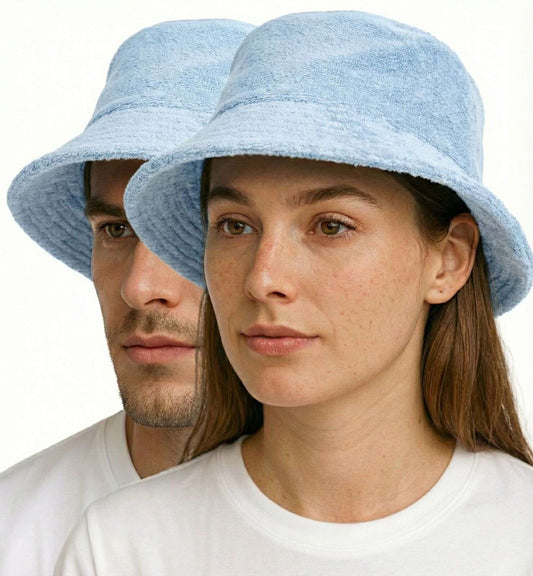 Terry Towelling Bucket Hat – Sky Blue L/XL