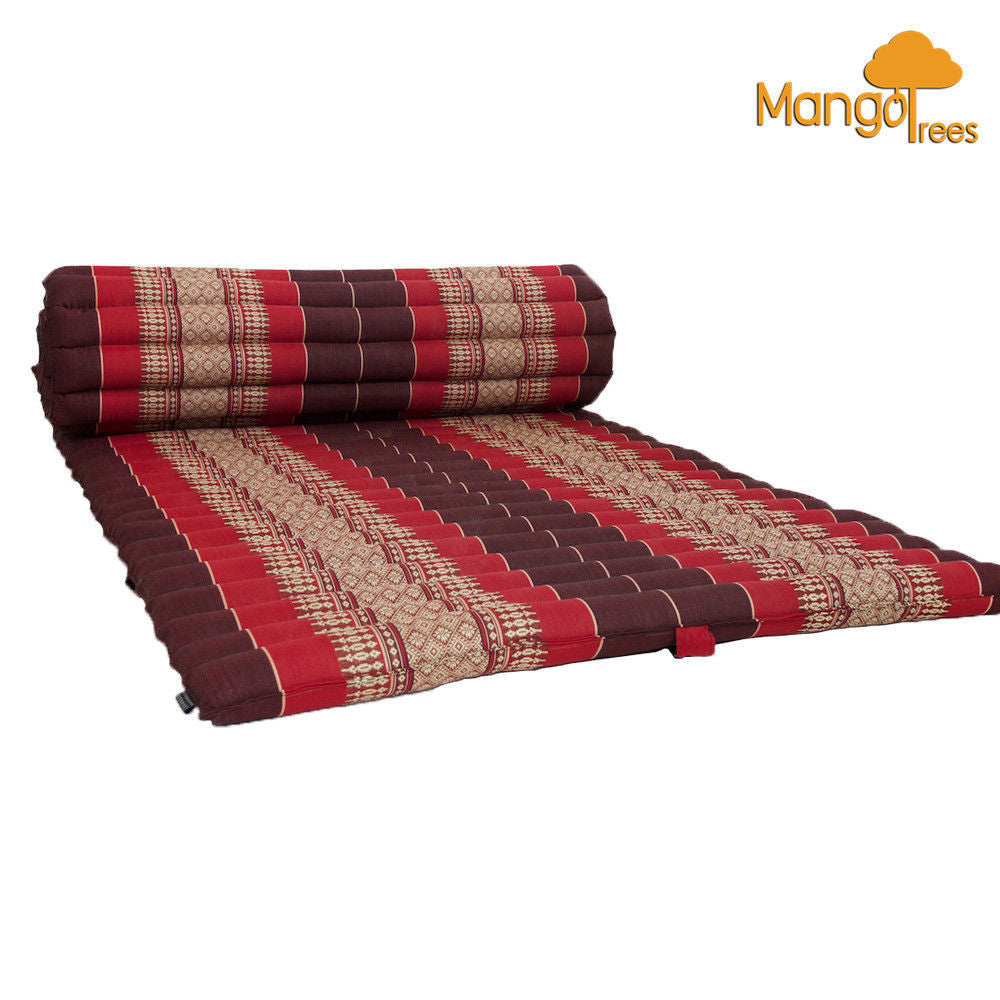 Thai Kapok Roll-Up Mattress – Red Floor Mat