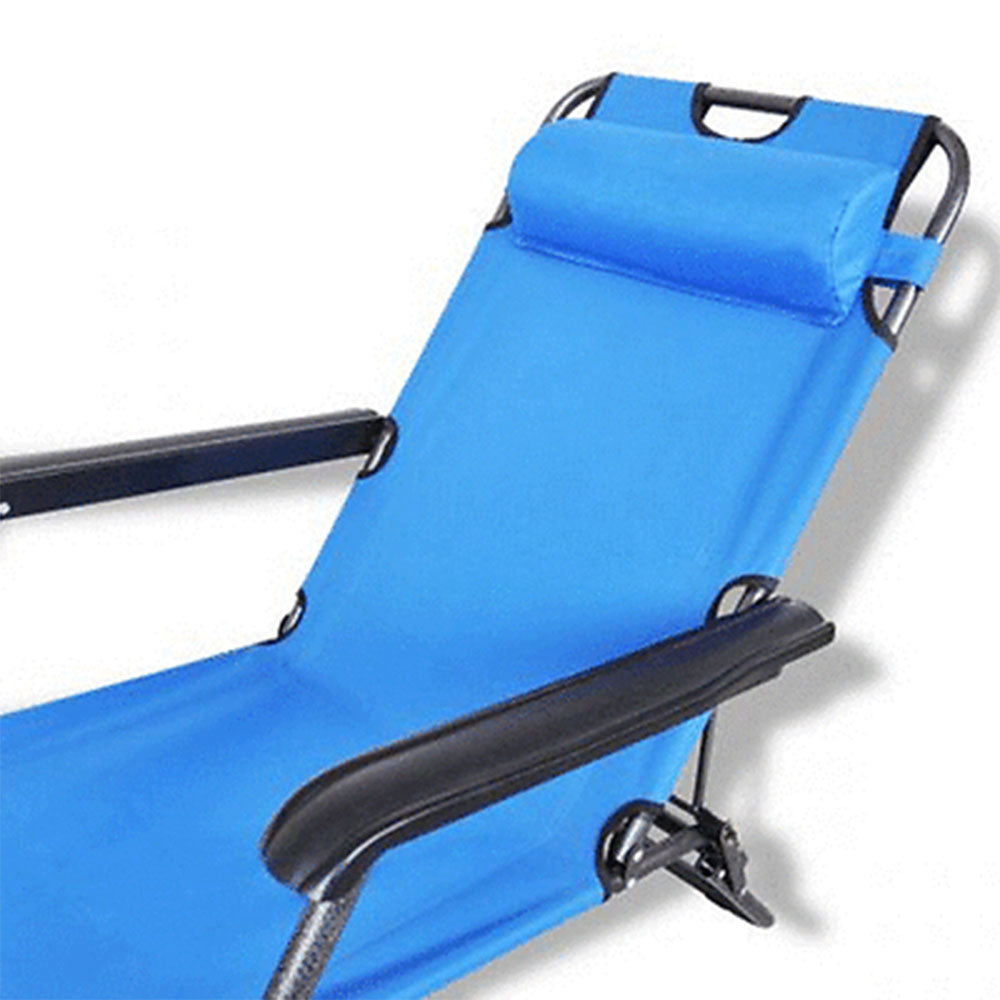 Reclining Sun Lounge Chair – Folding Blue, view 9