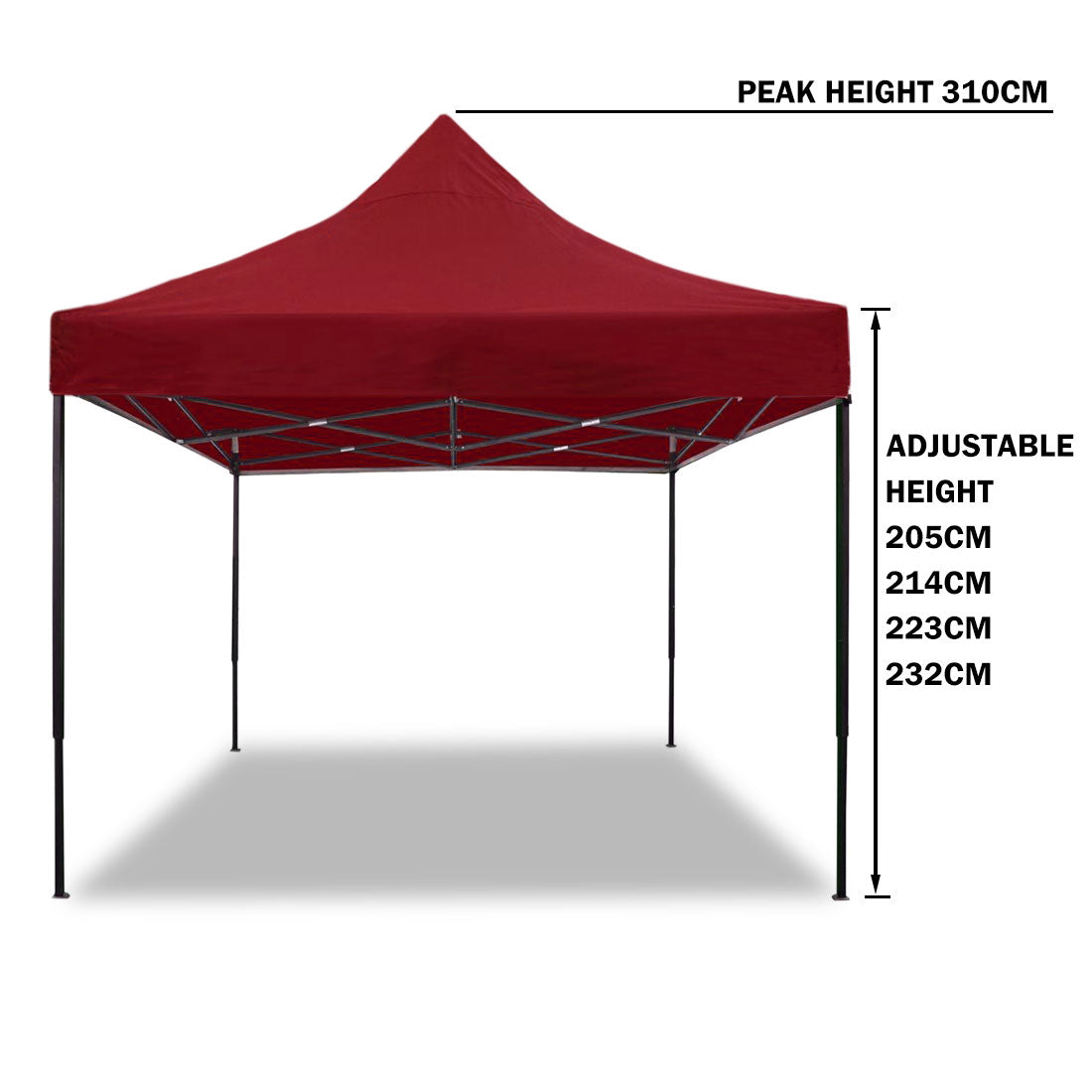 3x3m Pop-Up Gazebo with Side Walls – Red, view 11