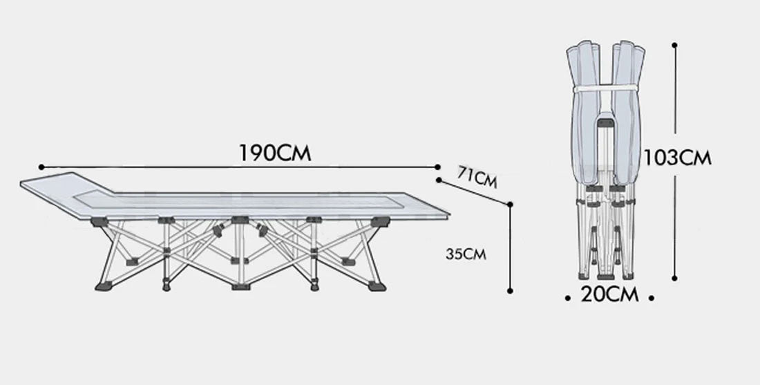 Foldable Camping Stretcher – Grey, view 10