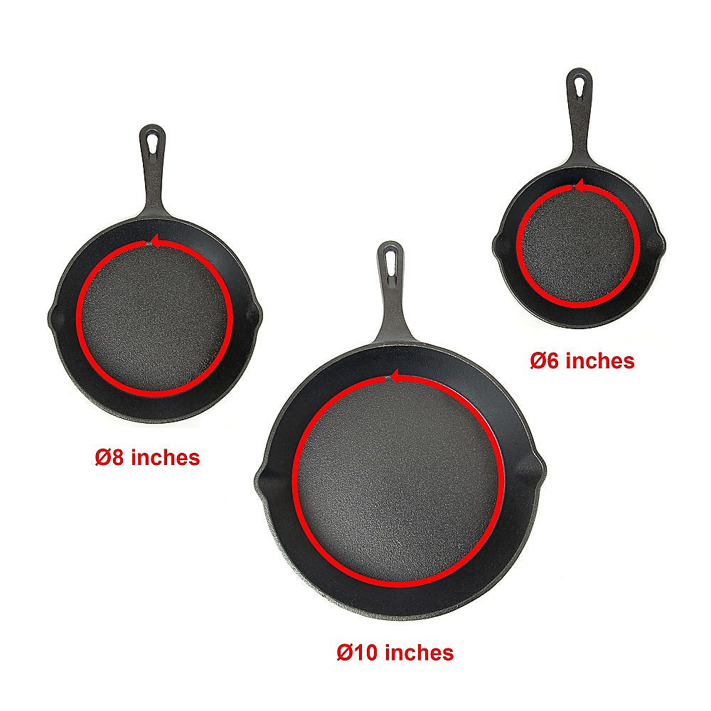 Randy & Travis 3-Piece Pre-Seasoned Cast Iron Skillet Set, view 11