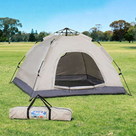Instant Pop Up Camping Tent 2-3 Person - Weisshorn Beige