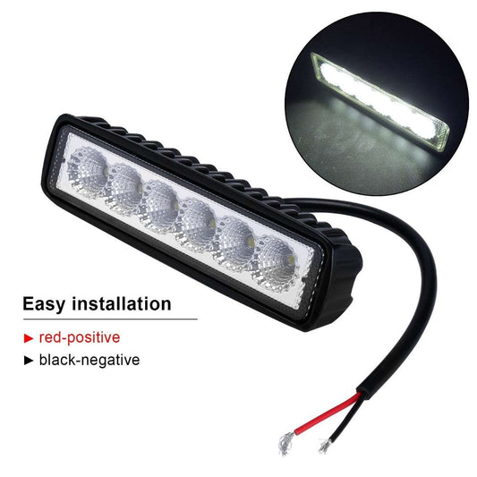 Pair 6 Inch 18W LED Flood Work Lights