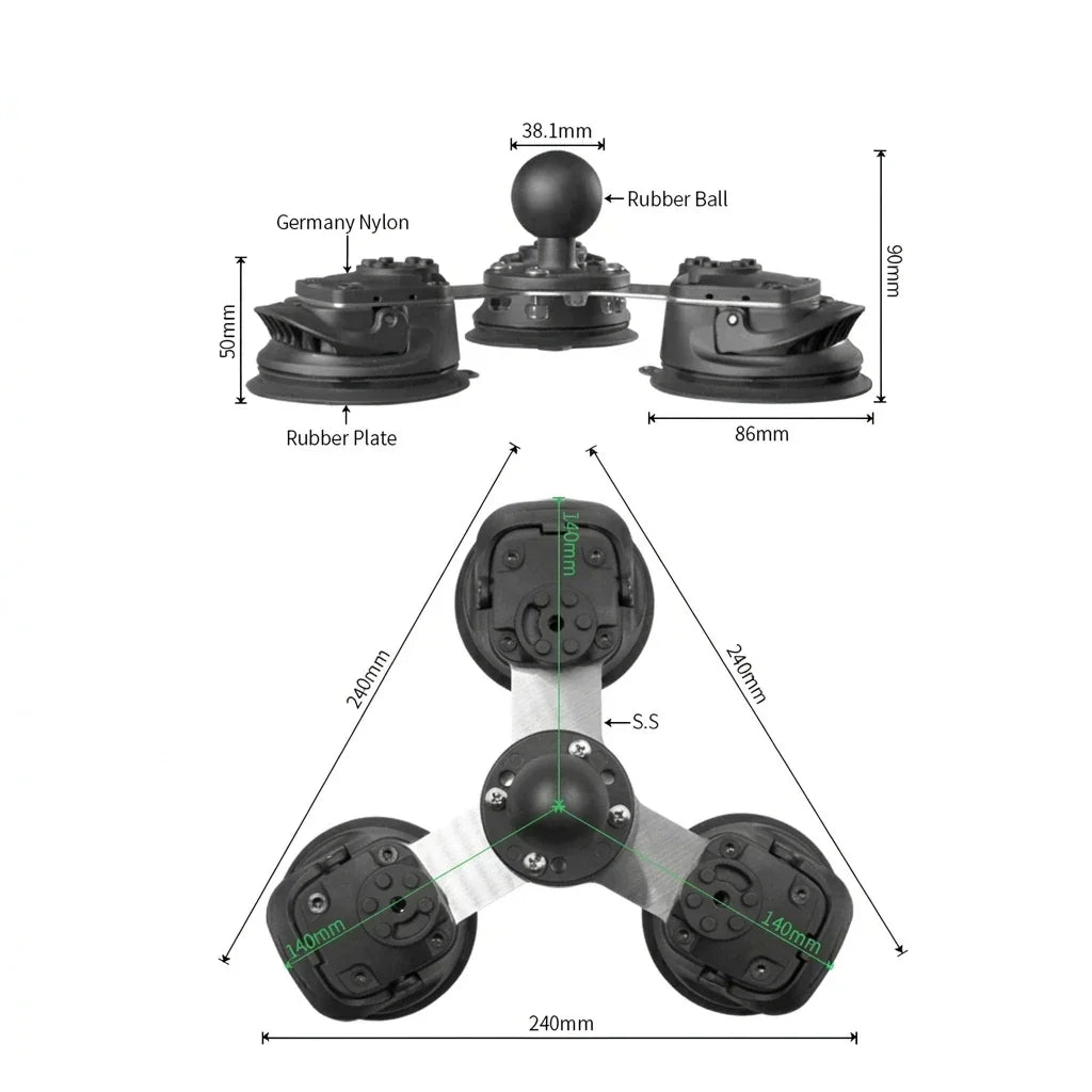 Outcamp Adjustable Rear Window Suction Mount for Starlink Mini, view 12
