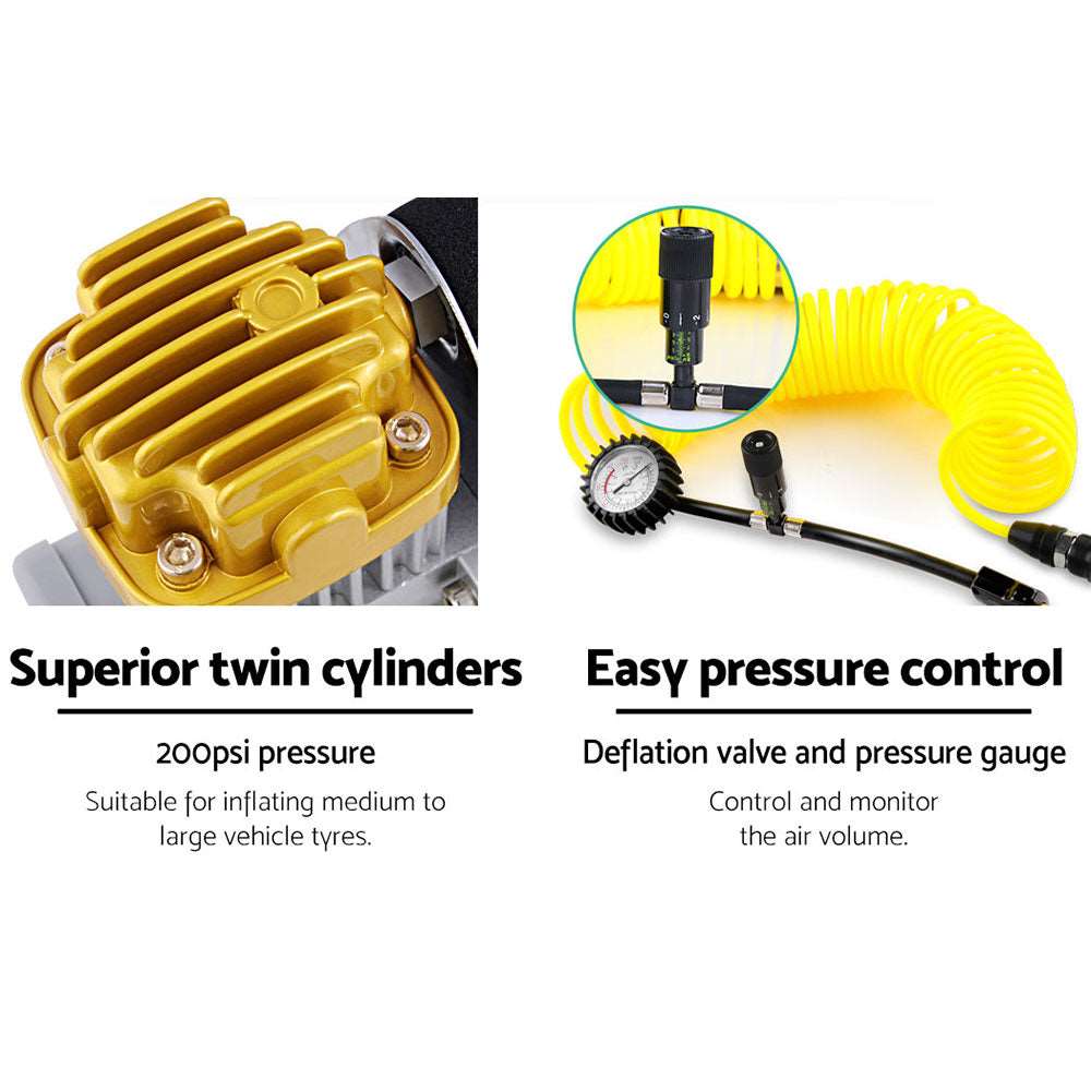 12V Air Compressor 200L/min 150PSI - Giantz, view 4