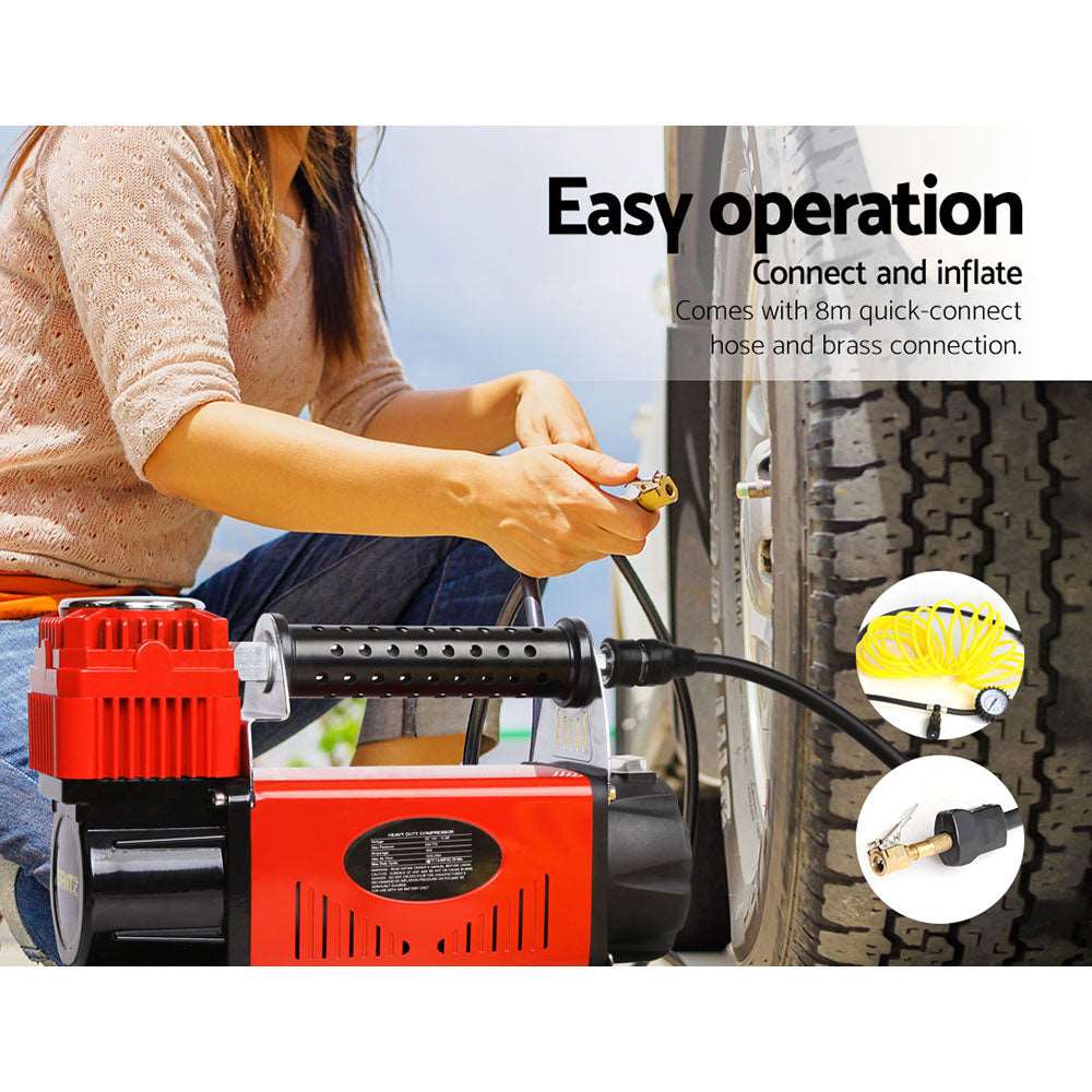 12V Air Compressor 320L/min - Red, view 3