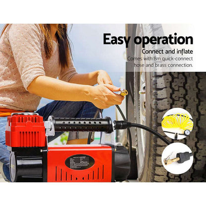 12V Air Compressor 320L/min - Red, view 3