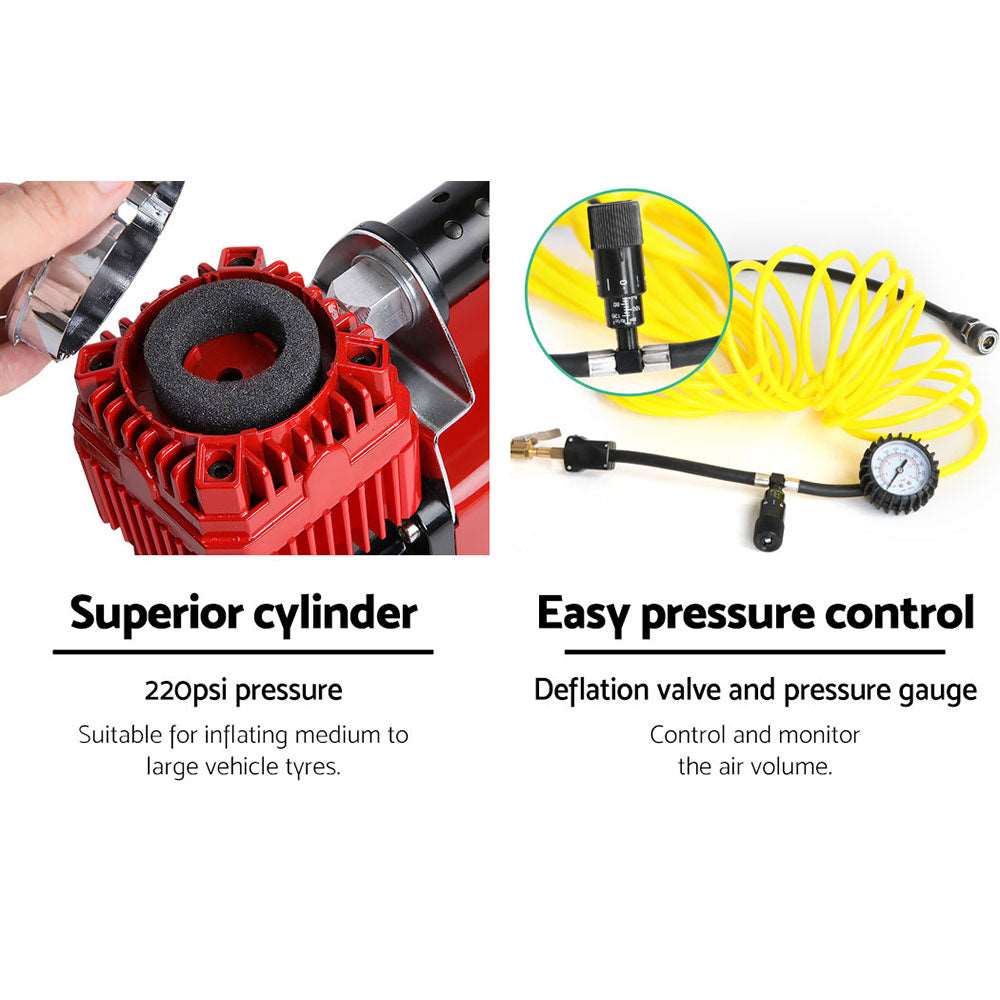 12V Air Compressor 320L/min - Red, view 4