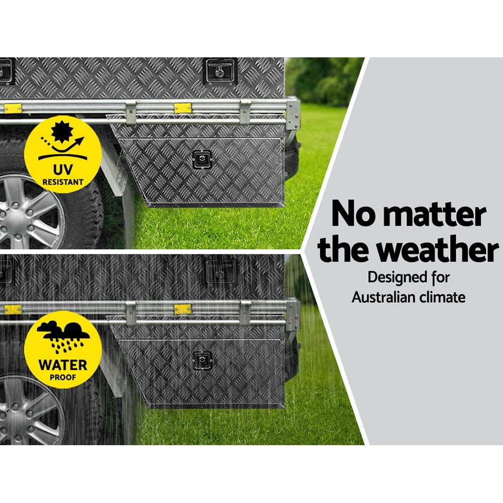 Pair Aluminium Under Tray Ute Toolboxes 75cm, view 4