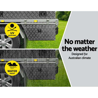 Pair Aluminium Under Tray Ute Toolboxes 75cm, view 4