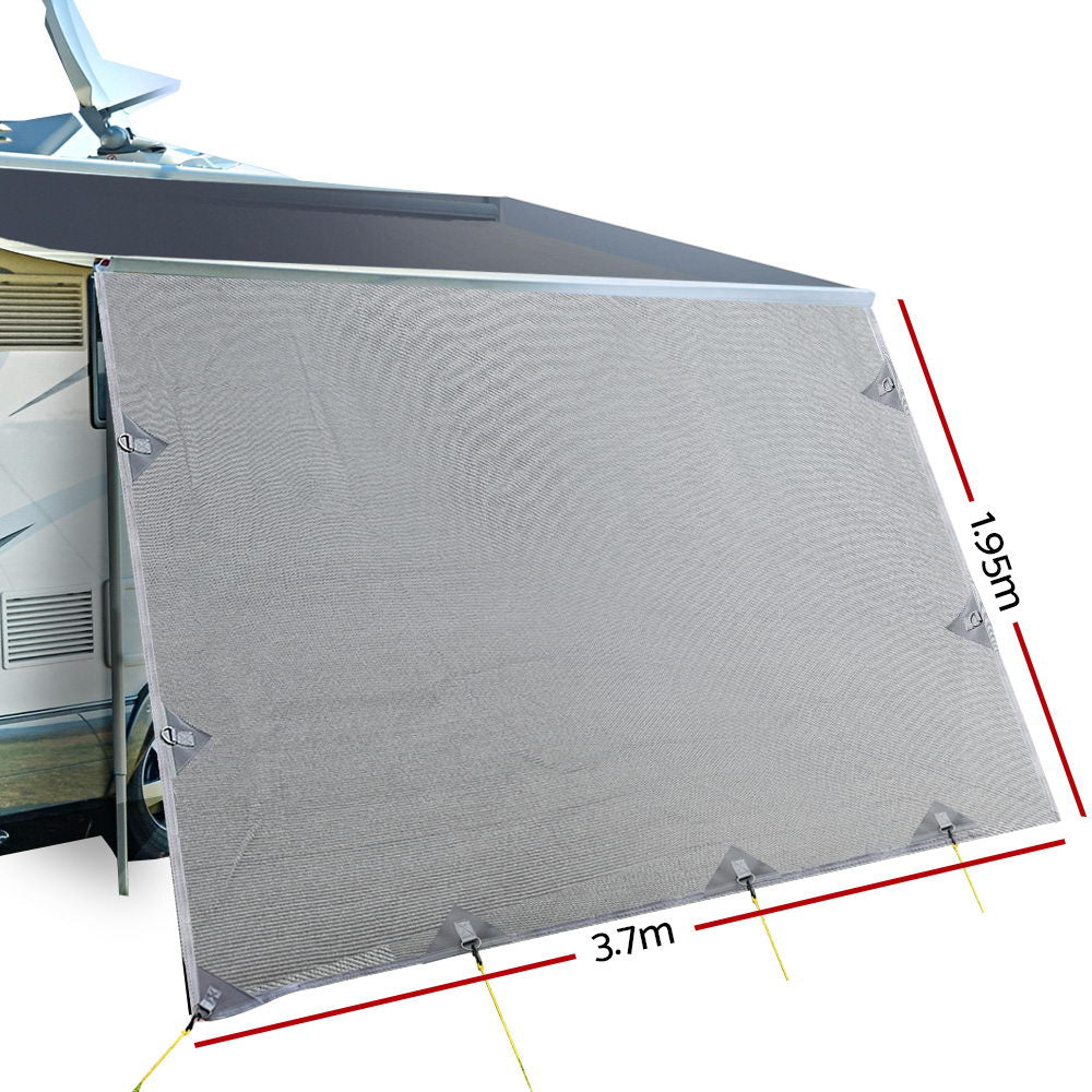 Caravan Awning Privacy Screen 3.7m - Grey, view 2
