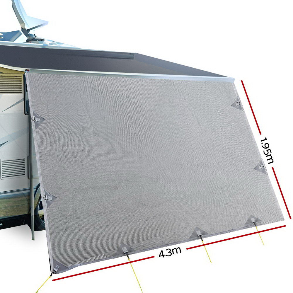 Caravan Awning Privacy Screen 4.3m - Grey, view 2