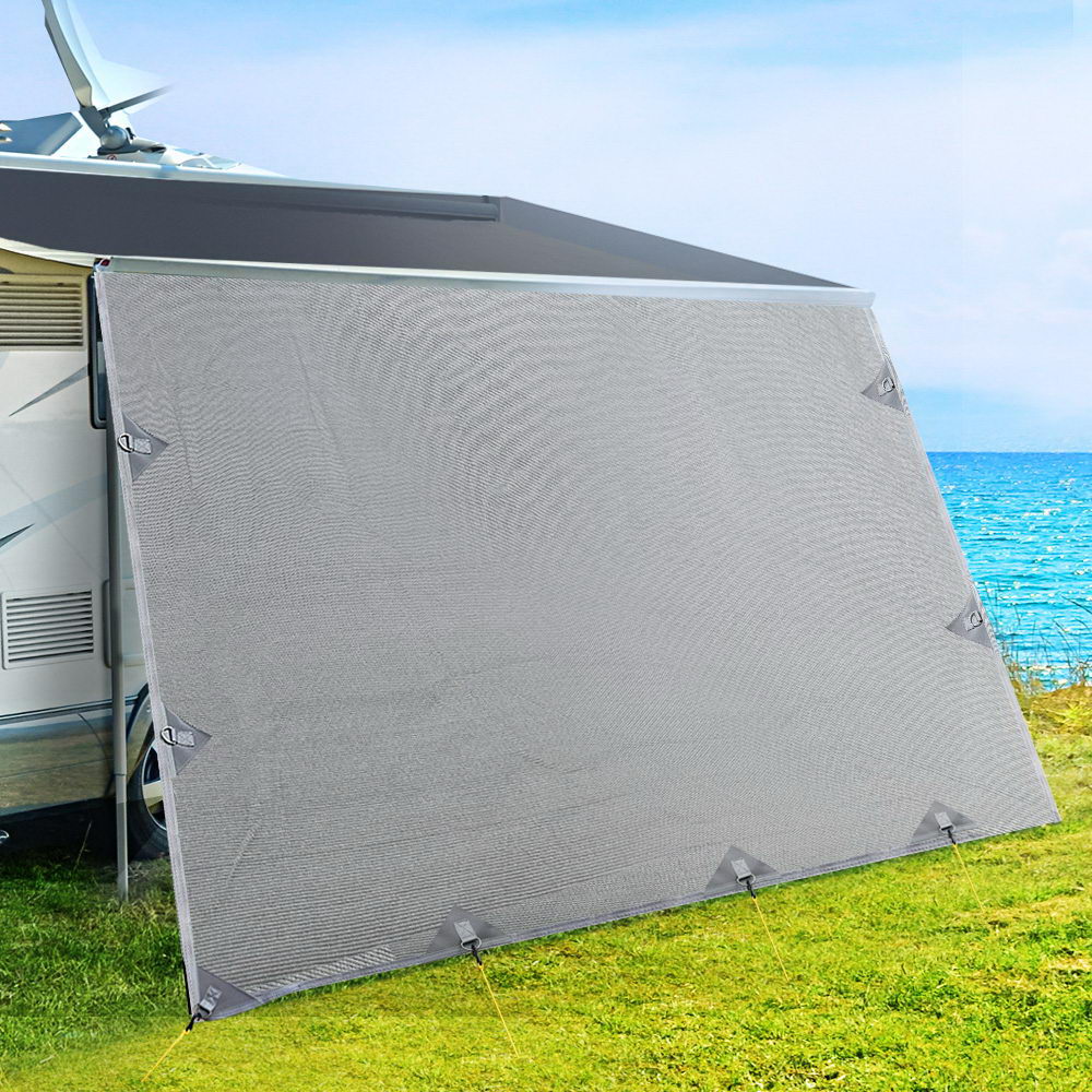Caravan Awning Privacy Screen 4.6m - Grey, view 7