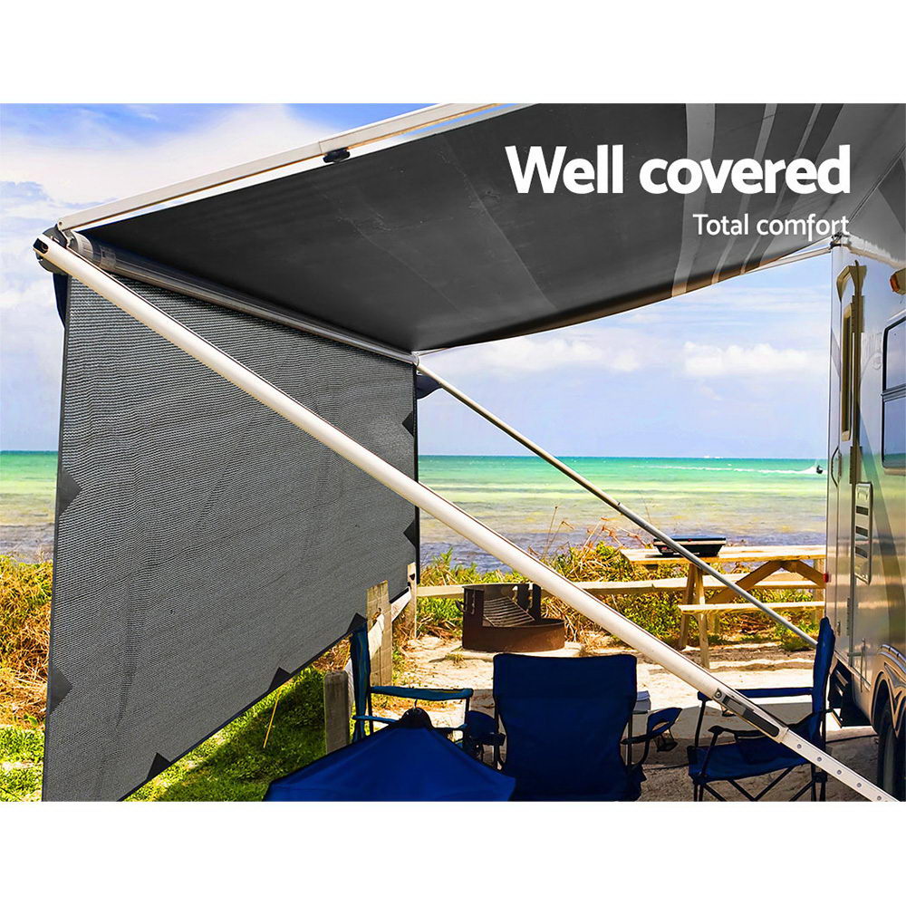 Caravan Awning Privacy Screen 4.9m - Grey, view 4