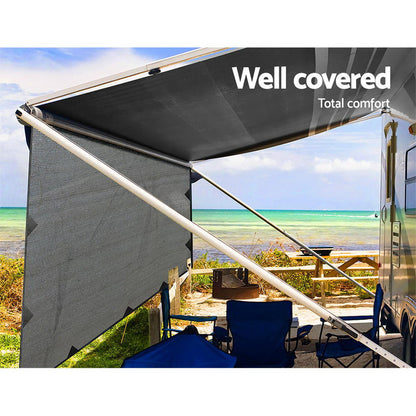 Caravan Awning Privacy Screen 4.9m - Grey, view 4
