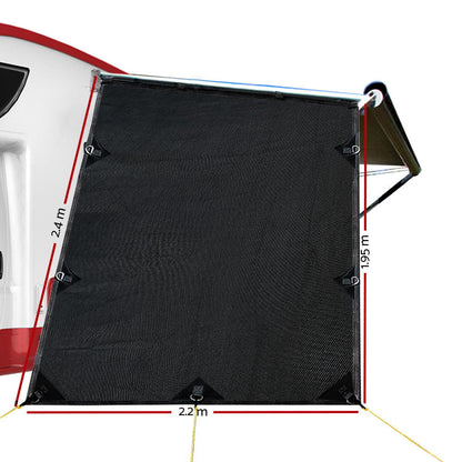 Caravan Awning End Privacy Screen 2.2m - Black, view 3