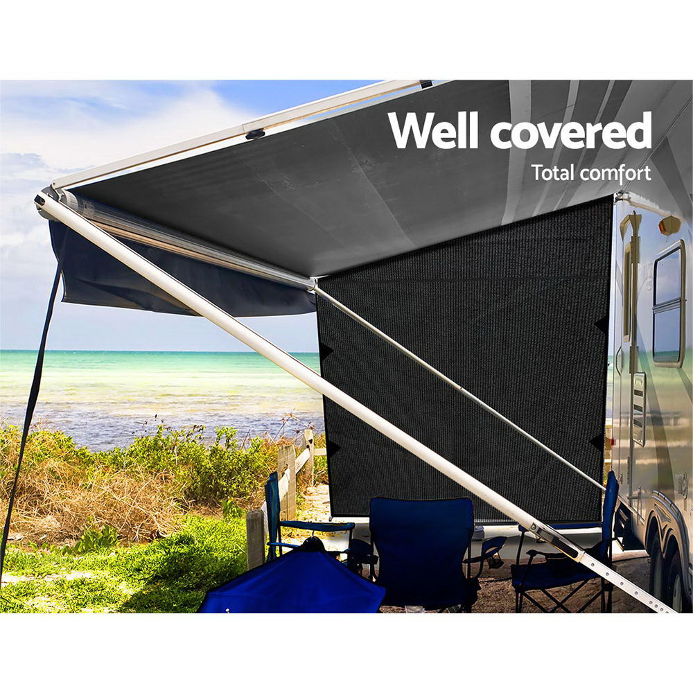 Caravan Awning End Privacy Screen 2.2m - Black, view 4