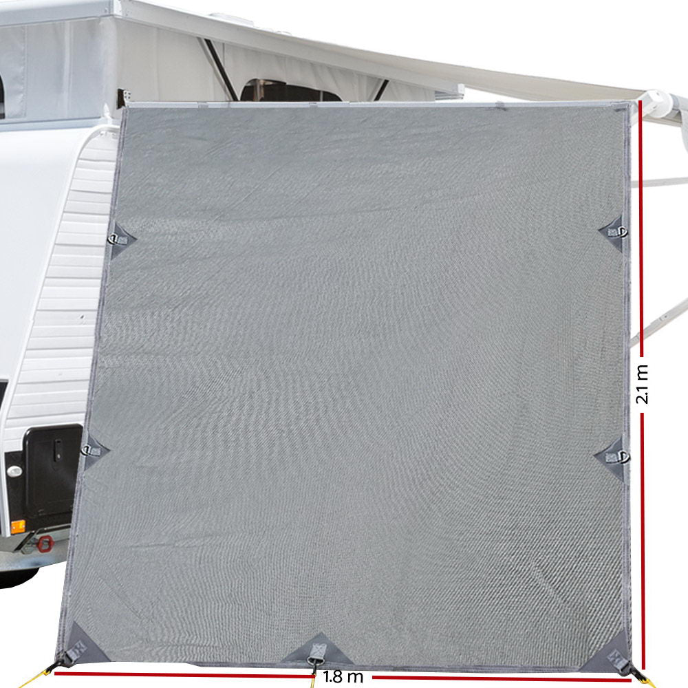 Pop Top Caravan Awning End Screen 2.1m - Grey, view 2