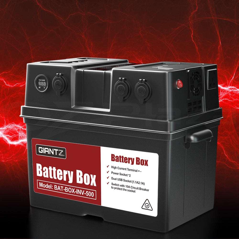 Giantz 500W Inverter Battery Box with DC & USB, view 7