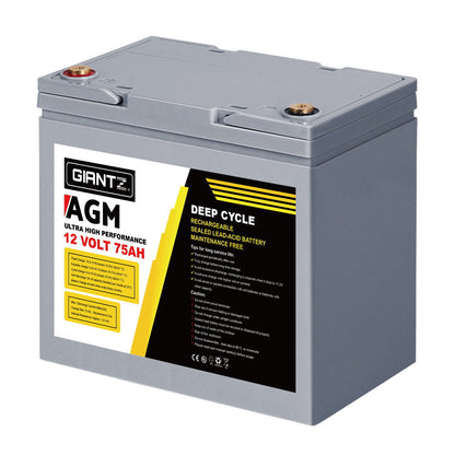 Giantz 75Ah AGM Deep Cycle Battery & Box 12V, view 3