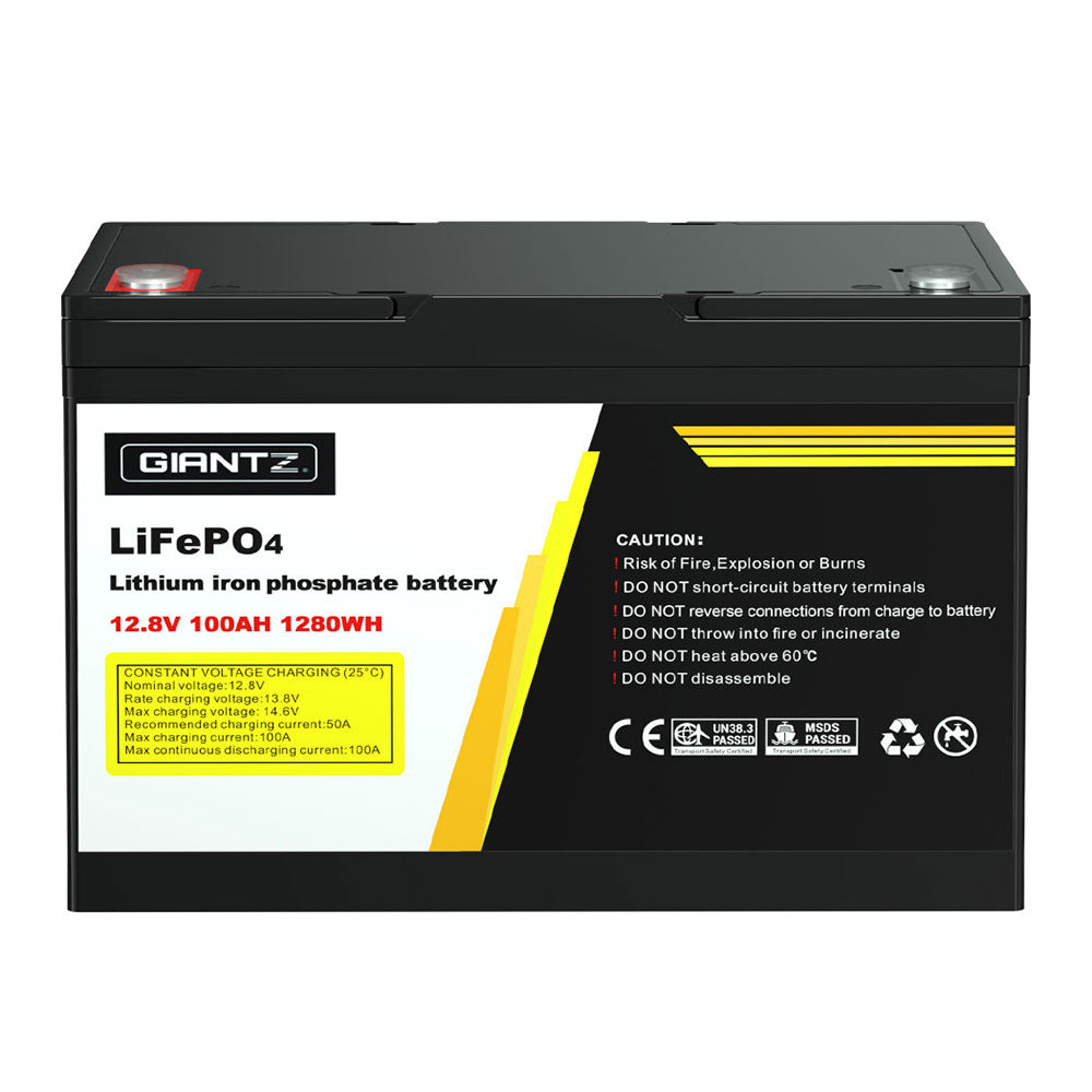 Giantz 100Ah LiFePO4 Deep Cycle Battery 12V, view 3