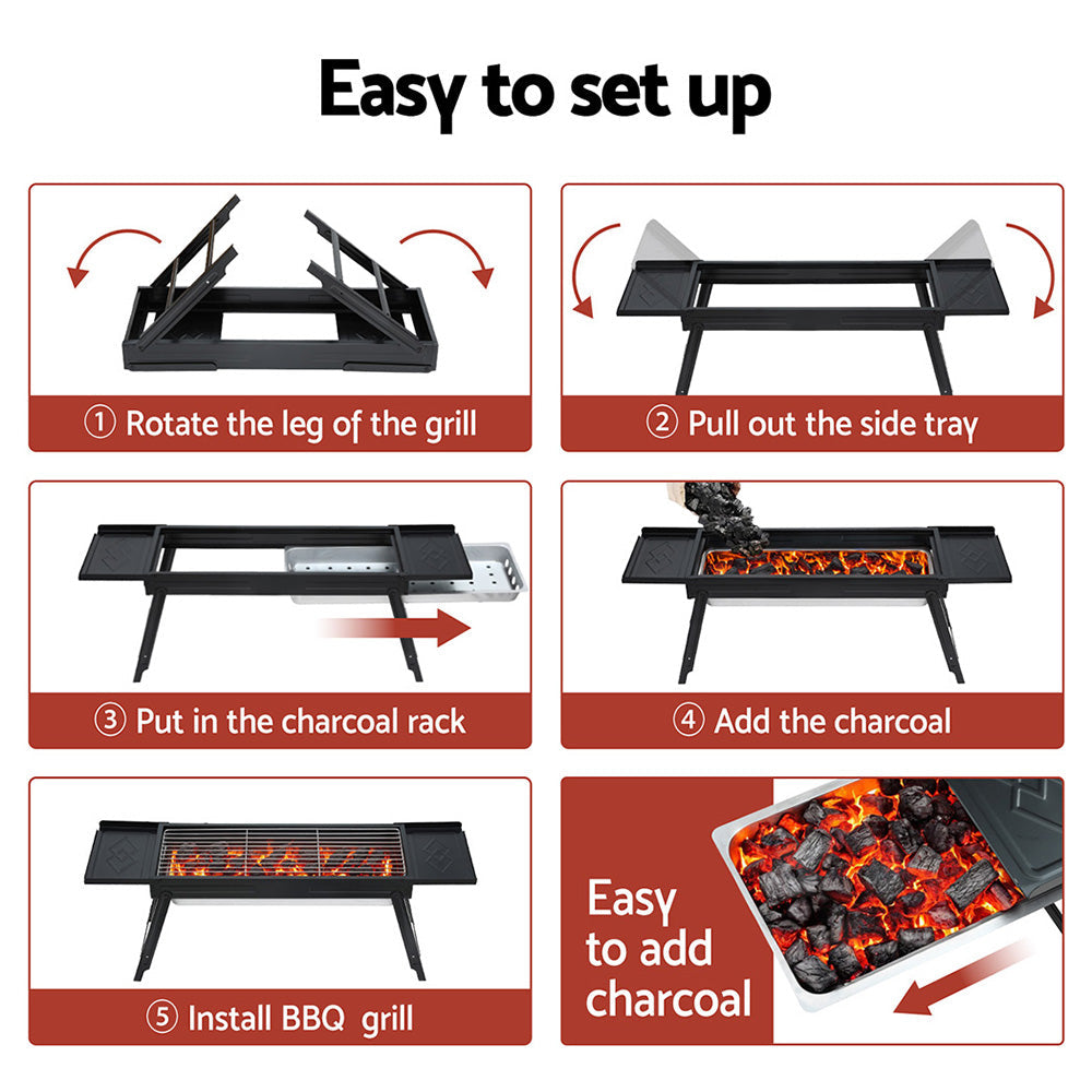 Grillz Foldable Charcoal BBQ Grill – Camping & Outdoor, view 6