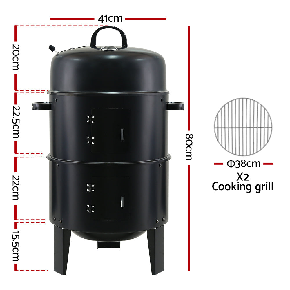 Grillz 3-in-1 Charcoal Smoker & Grill, view 2
