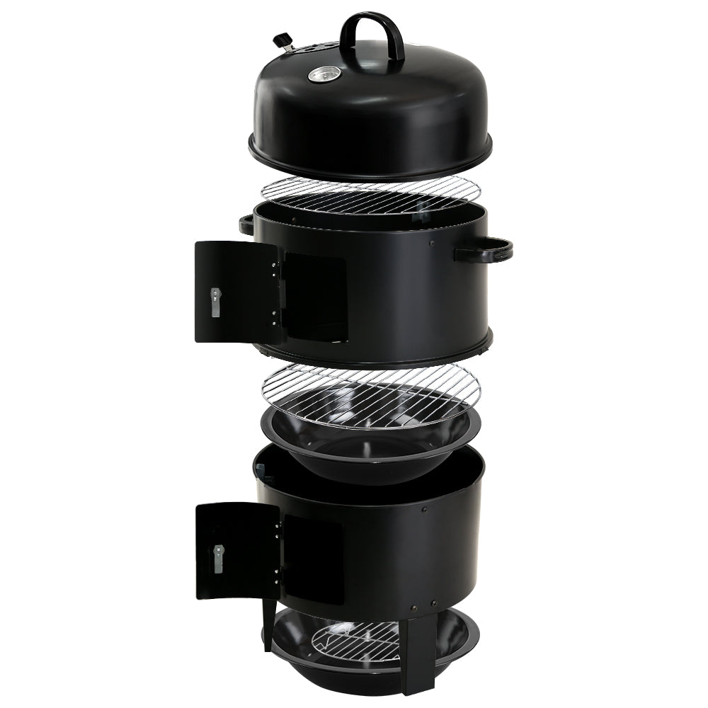 Grillz 3-in-1 Charcoal Smoker & Grill, view 3