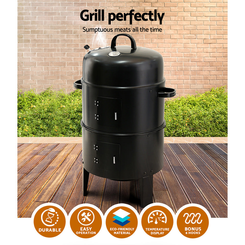 Grillz 3-in-1 Charcoal Smoker & Grill, view 4